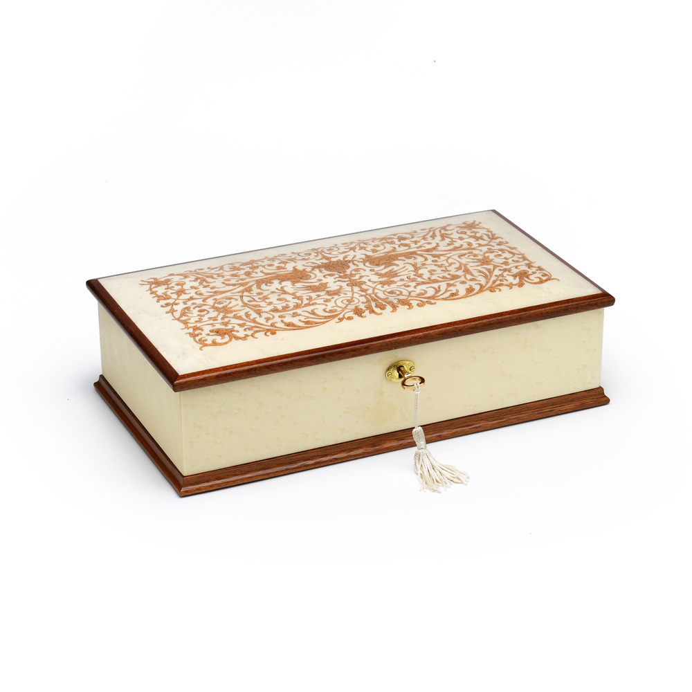 Inlaided card box + playing cards - Sorrento inlaid wood